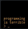 programming is terrible logo